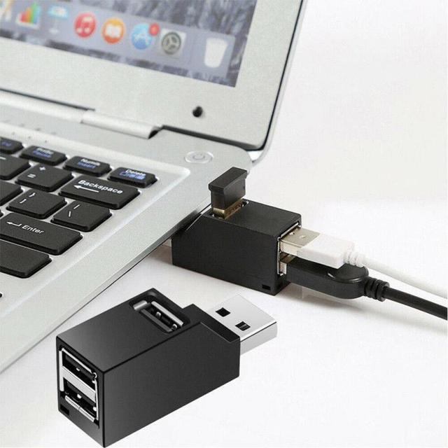 Mini Splitter Box 3w1 USB 3.0 HUB Adapter Extender - Przenośne rozdzielacze USB z 3 portami dla PC, laptopów, Macbooków, oraz telefonów komórkowych dla szybkiego odczytu dysku U - Wianko - 6