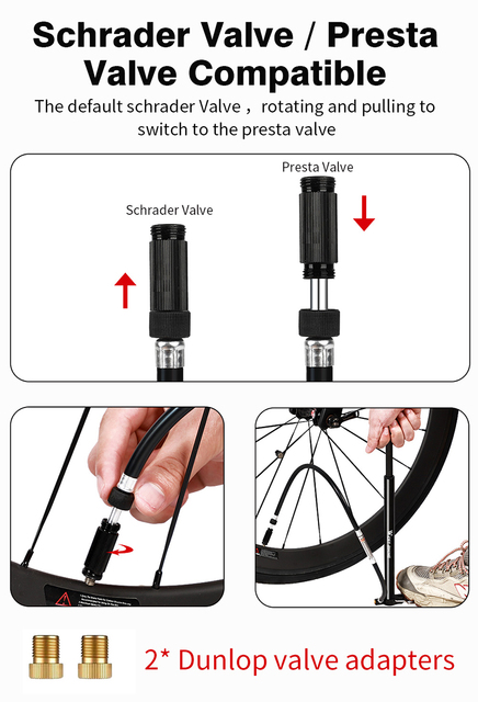 Pompa rowerowa wysokociśnieniowa WEST BIKING Bomba De Bicicleta MTB AV/FV 160 PSI - Wianko - 40