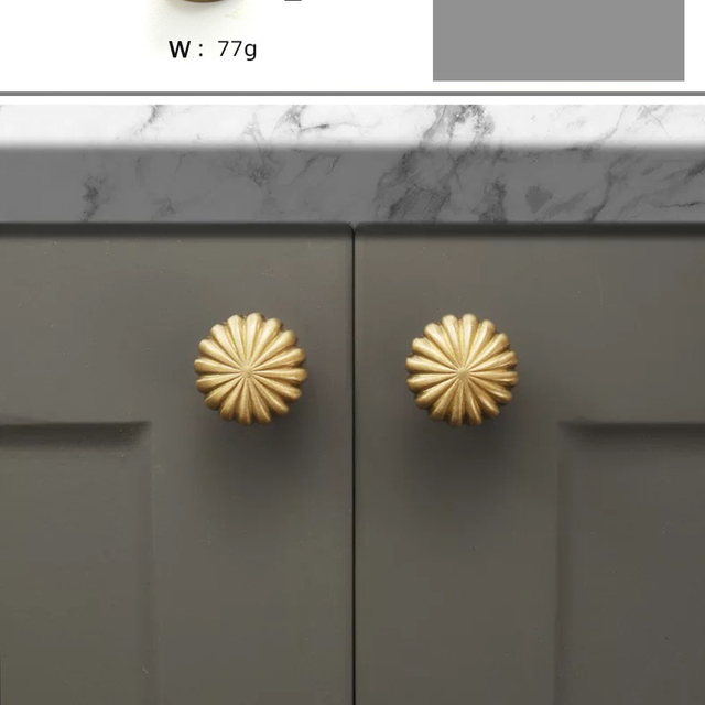 Mosiężne złote uchwyty do szafek - okrągłe, solidne, styl vintage, idealne do renowacji i poprawy wnętrza domu - Wianko - 6
