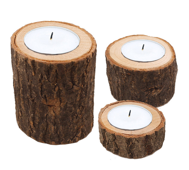 Dekoracyjny drewniany stos świeczników - Walentynki - Wianko - 3