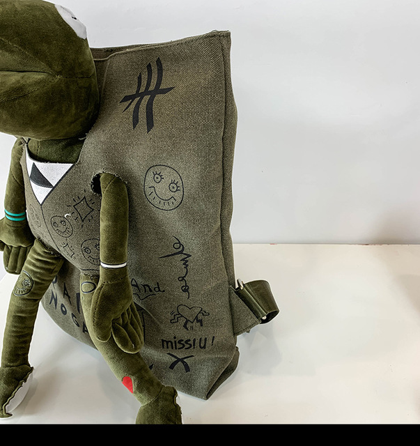 Uniwersalny plecak wspinaczkowy z dużą pojemnością - płótno, Graffiti, żaba - Wianko - 26