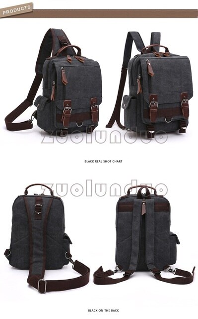 Plecak torba szkolna unisex zabytkowa marki DB52, wykonana z wysokiej jakości płótna - Wianko - 10