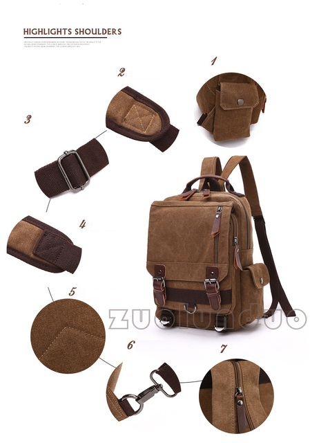 Plecak torba szkolna unisex zabytkowa marki DB52, wykonana z wysokiej jakości płótna - Wianko - 7