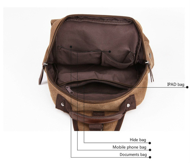 Plecak torba szkolna unisex zabytkowa marki DB52, wykonana z wysokiej jakości płótna - Wianko - 5