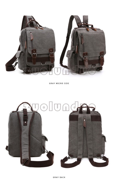 Plecak torba szkolna unisex zabytkowa marki DB52, wykonana z wysokiej jakości płótna - Wianko - 16