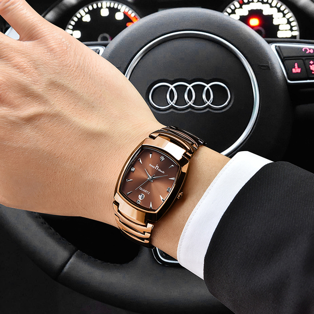 Zegarek męski luksusowy ze stali nierdzewnej, kwadratowy, wodoodporny, z datownikiem - Wianko - 6
