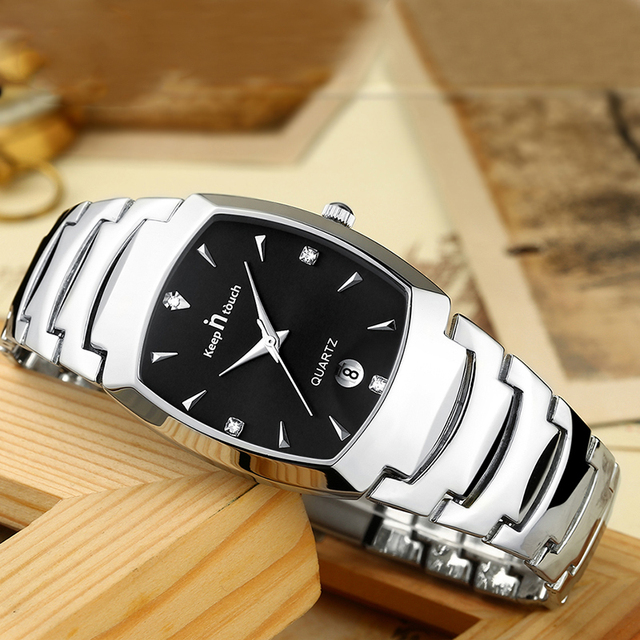 Zegarek męski luksusowy ze stali nierdzewnej, kwadratowy, wodoodporny, z datownikiem - Wianko - 2
