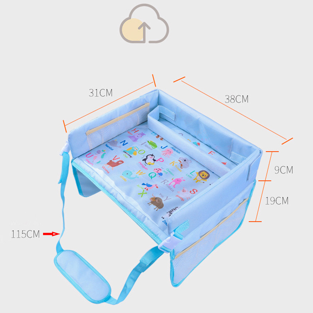 Wodoodporna wkładka na stolik do siedzenia samochodowego z pojemnikiem na zabawki dla dzieci, z rysunkami kreskówek oraz systemem ochrony dla niemowląt - Wianko - 8