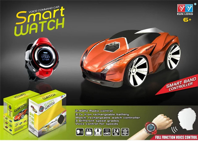 Zdalnie sterowany samochód wyścigowy dla dzieci z inteligentnym zegarkiem do poleceń głosowych 2.4G - Wianko - 2
