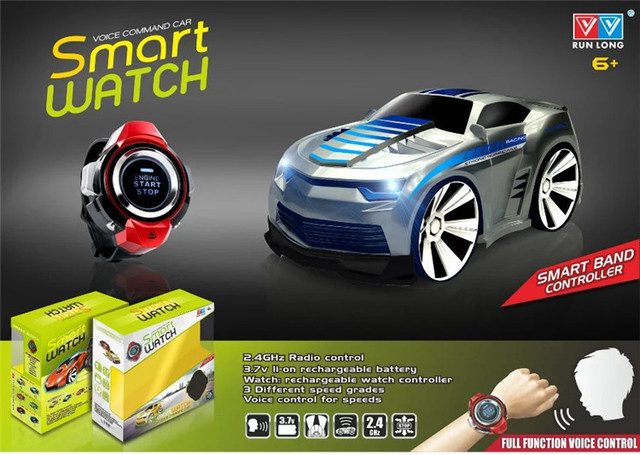 Zdalnie sterowany samochód wyścigowy dla dzieci z inteligentnym zegarkiem do poleceń głosowych 2.4G - Wianko - 1