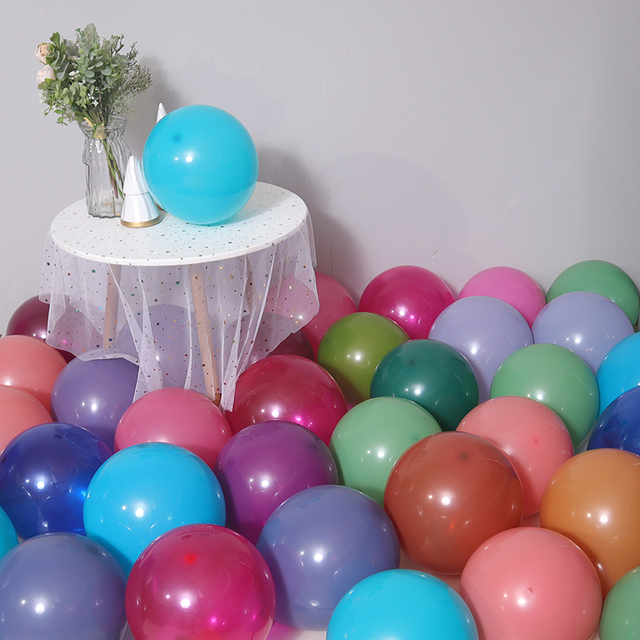 10/30/50 sztuk 10-calowych 2.2g czystych kolorowych balonów lateksowych do dekoracji ślubnych, przyjęć urodzinowych, Baby Shower - Retro balony w kształcie macaronów z powietrzem globos - Wianko - 1