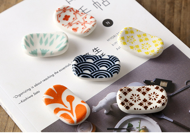 Zestaw obiadowy w stylu japońskim z ładnym uchwytem i kolorowymi pałeczkami ceramicznymi - Wianko - 8
