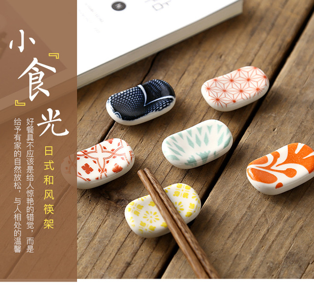 Zestaw obiadowy w stylu japońskim z ładnym uchwytem i kolorowymi pałeczkami ceramicznymi - Wianko - 1