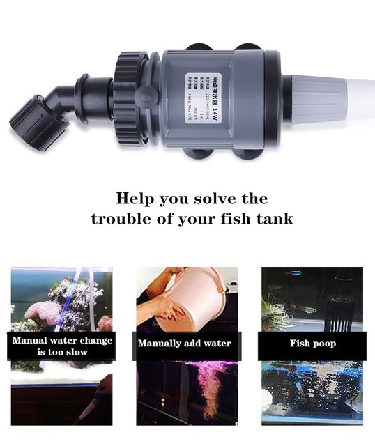 Pompa do czyszczenia akwarium z funkcją zmiany wody i syfonowaniem Vcuum - Wianko - 2