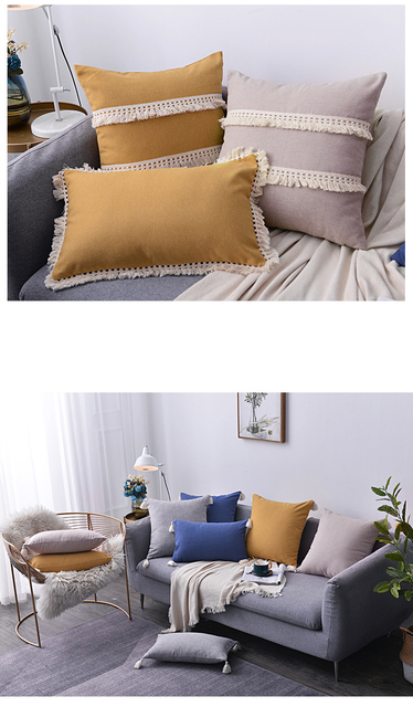 Bawełniana poszewka na poduszkę z pomponem w prostym wzornictwie Nordic Home Decor - Wianko - 7