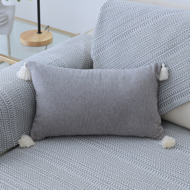 Bawełniana poszewka na poduszkę z pomponem w prostym wzornictwie Nordic Home Decor - Wianko - 15