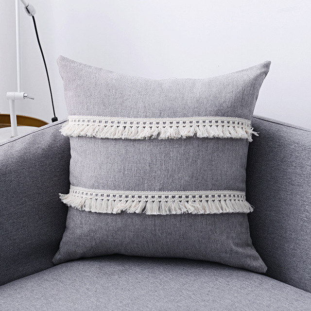 Bawełniana poszewka na poduszkę z pomponem w prostym wzornictwie Nordic Home Decor - Wianko - 12