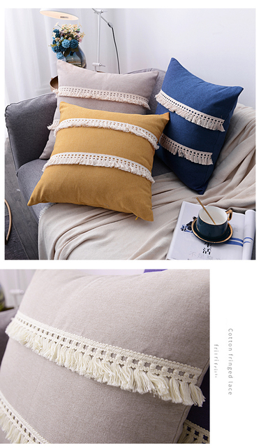 Bawełniana poszewka na poduszkę z pomponem w prostym wzornictwie Nordic Home Decor - Wianko - 6