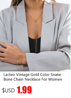 Naszyjnik Lacteo Vintage wężykowy z kością, złoty, minimalistyczny, regulowany - Wianko - 18