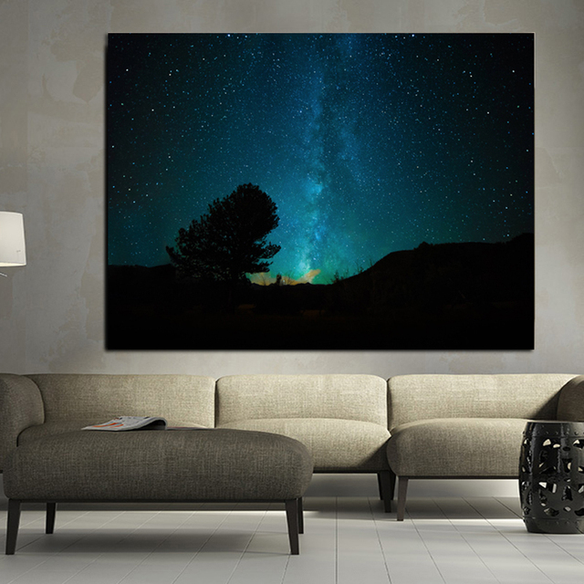 Sztuka malowania nocnego nieba gwiazd na płótnie - plakaty i reprodukcje do dekoracji wnętrz - Wianko - 4
