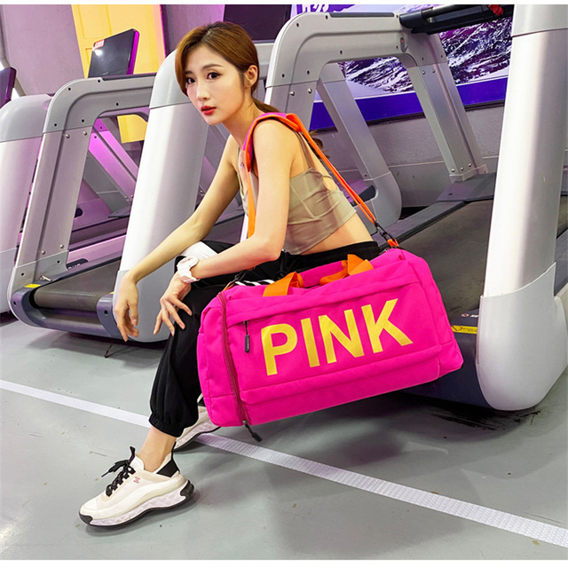Torba podróżna Fitness plecak damska - różowy, dużej pojemności, z workami na buty, sucha/mokra separacja - Wianko - 9