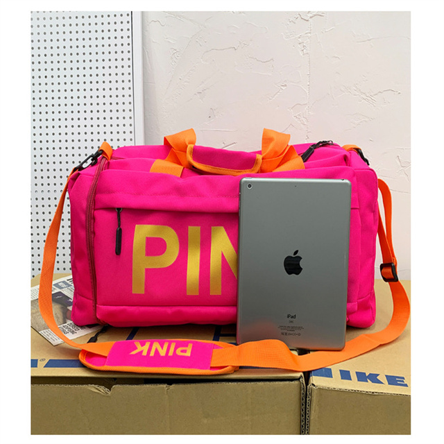 Torba podróżna Fitness plecak damska - różowy, dużej pojemności, z workami na buty, sucha/mokra separacja - Wianko - 2