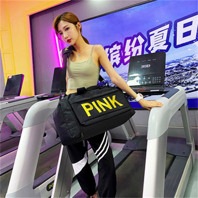Torba podróżna Fitness plecak damska - różowy, dużej pojemności, z workami na buty, sucha/mokra separacja - Wianko - 17