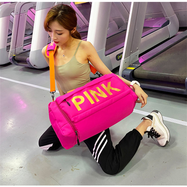 Torba podróżna Fitness plecak damska - różowy, dużej pojemności, z workami na buty, sucha/mokra separacja - Wianko - 8
