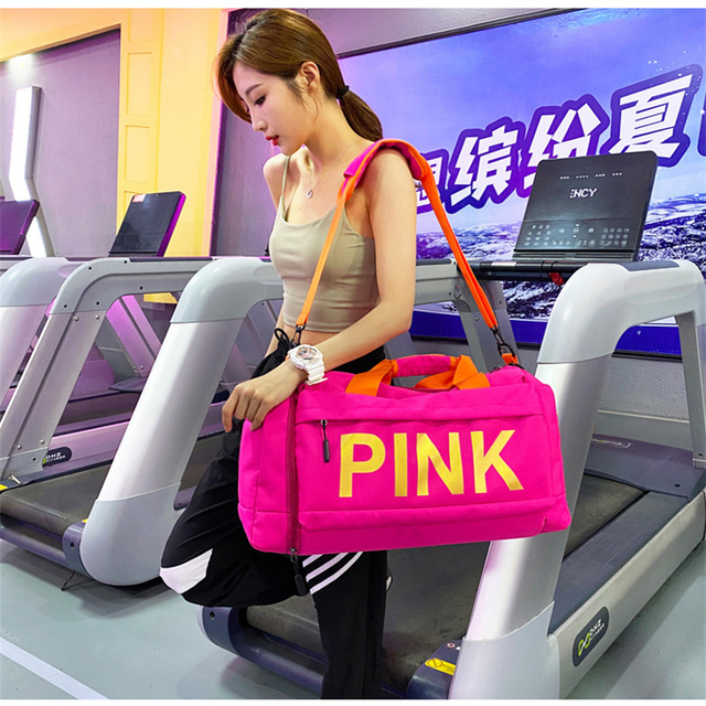 Torba podróżna Fitness plecak damska - różowy, dużej pojemności, z workami na buty, sucha/mokra separacja - Wianko - 11
