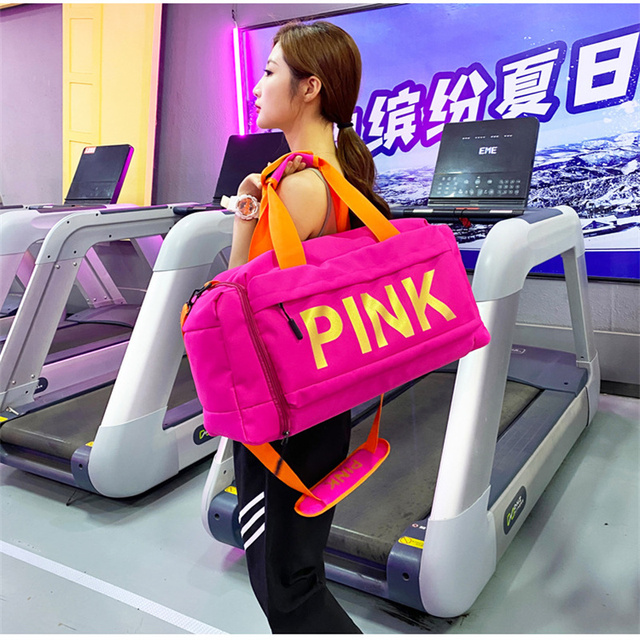 Torba podróżna Fitness plecak damska - różowy, dużej pojemności, z workami na buty, sucha/mokra separacja - Wianko - 10