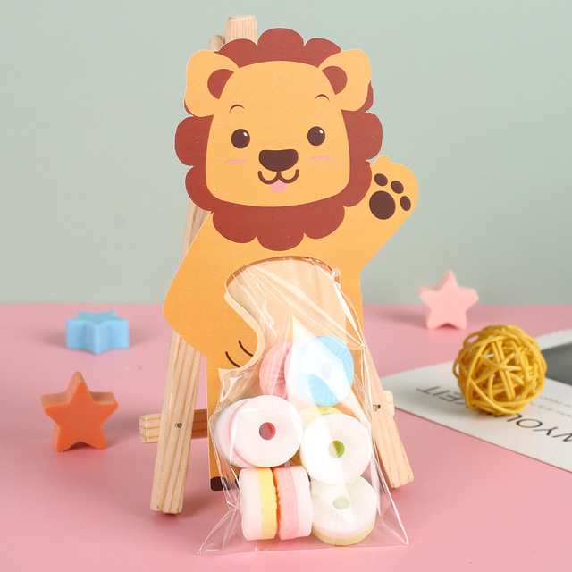 Kreatywna torba z życzeniami w stylu kreskówki z leśnymi zwierzętami na cukierki, wypieki i biżuterię - Wianko - 9