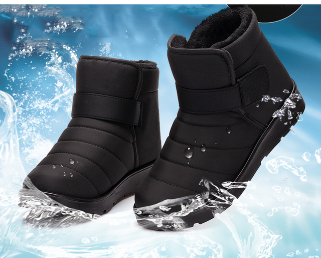 Męskie buty śnieżne futrzane i wodoodporne, botki na zewnątrz - Wianko - 1