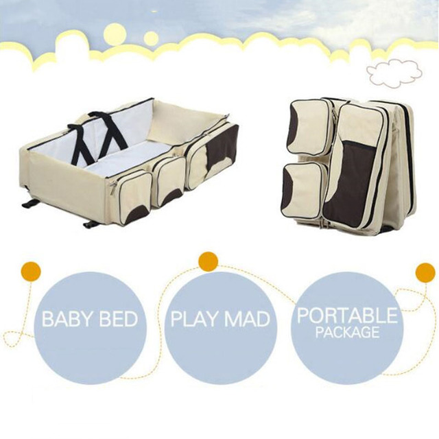 Przenośne składane łóżko turystyczne dla dzieci - wielofunkcyjny wózek, łóżeczko i torba do pakowania - Wianko - 7
