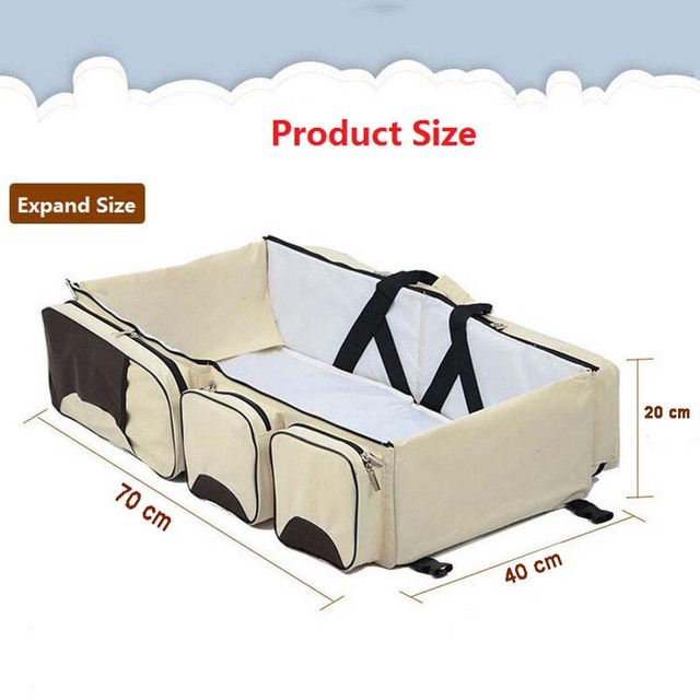 Przenośne składane łóżko turystyczne dla dzieci - wielofunkcyjny wózek, łóżeczko i torba do pakowania - Wianko - 3