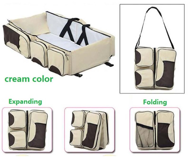 Przenośne składane łóżko turystyczne dla dzieci - wielofunkcyjny wózek, łóżeczko i torba do pakowania - Wianko - 12