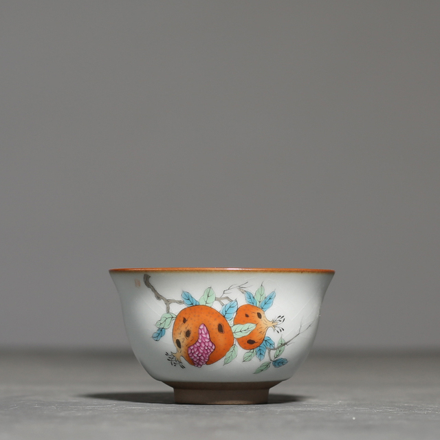 Ręcznie malowany chiński zestaw ceramicznych filiżanek i misek do herbaty, wzór Ru, 2 sztuki w partii, styl retro - Wianko - 8