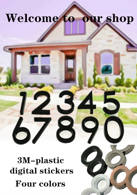 Tablica cyfrowa 3D 58mm do drzwi - liczby od 0 do 9 - plastikowe znaki - dla domu, hotelu i bram - Wianko - 1