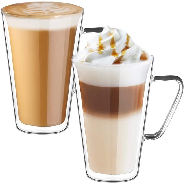 Ecooe Kubek z podwójną ścianką 450ml Latte Macchiato - zestaw 2 sztuki - Wianko - 3