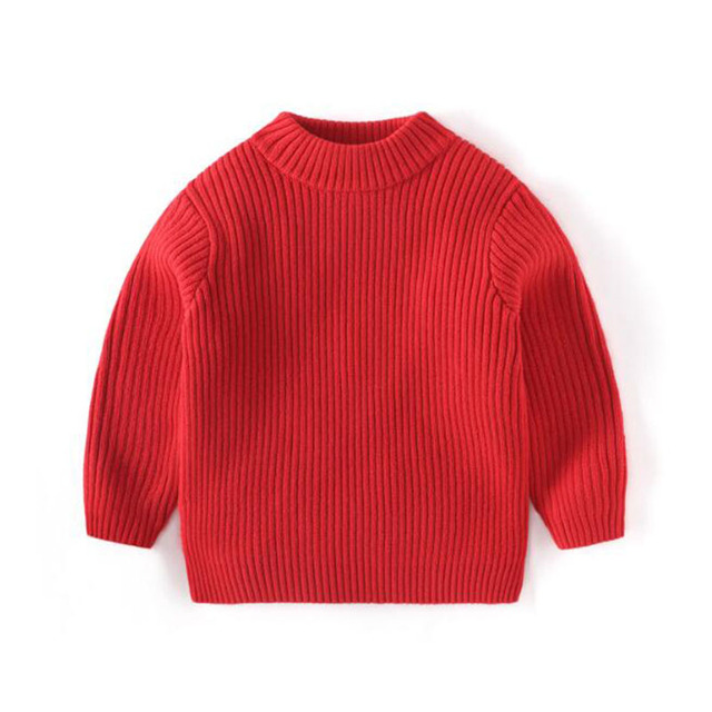 Sweter dziecięcy dziewczęcy chłopięcy na jesień i zimę 1-7 lat, jednolity kolor, długie rękawy - Wianko - 11