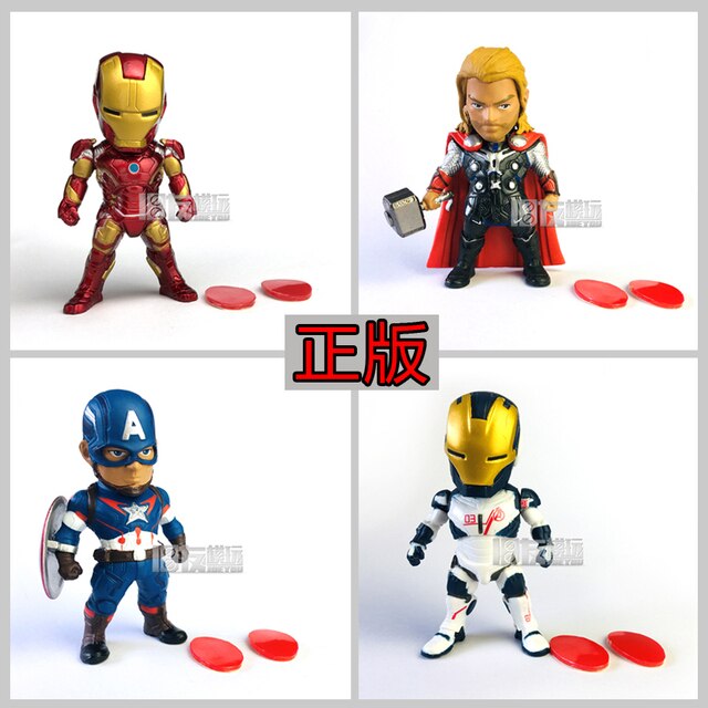 Figurka Iron Man Thor i kapitan Ameryka z komiksów Marvela - model postaci Q wersja, idealna jako ozdoba lub zabawka dla dzieci - Wianko - 1