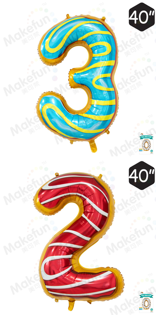 40-calowe balony pączek foliowe w kształcie cyfr - dekoracje na urodziny dla dzieci i Baby Shower - Wianko - 6