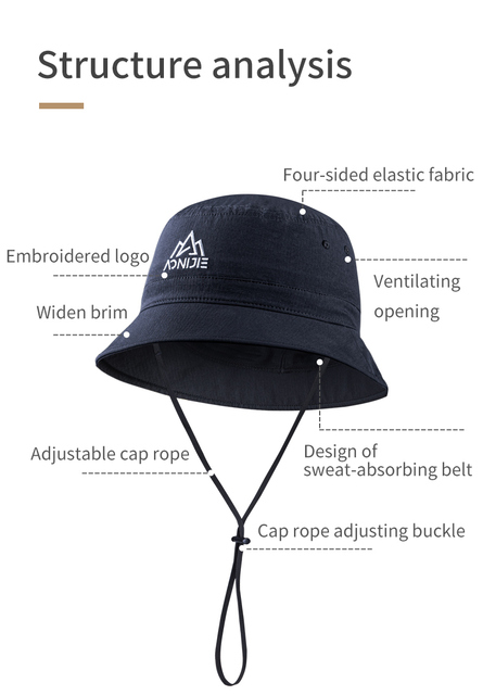 AONIJIE składana czapka turystyczna z parasolem przeciwsłonecznym, oddychająca, anty-UV - Wianko - 10