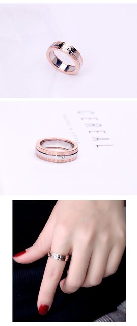 Kalendarz obrotowe pierścienie Titanium stalowa cyrkon kobieta moda marka biżuteria - Wianko - 3