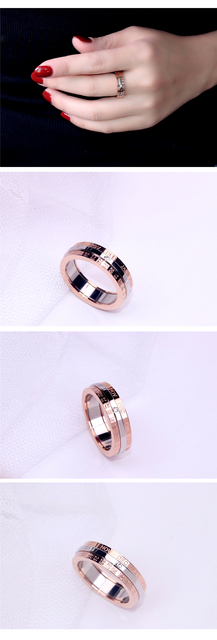 Kalendarz obrotowe pierścienie Titanium stalowa cyrkon kobieta moda marka biżuteria - Wianko - 1