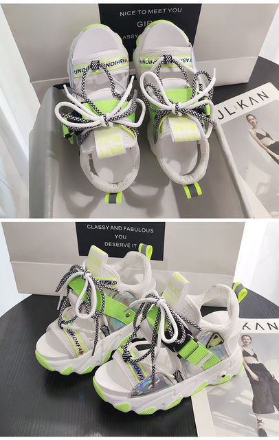 Wakacyjne sandały damskie na koturnie 9 cm - nowa kolekcja platformowych projektantów 2021 - Wianko - 25