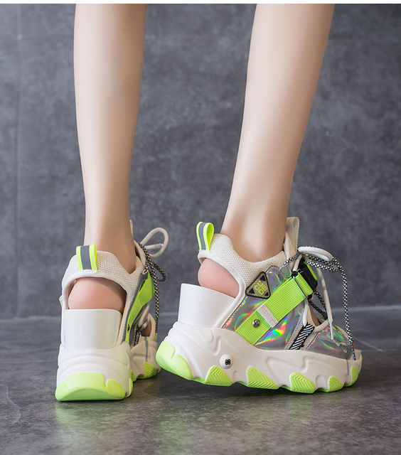 Wakacyjne sandały damskie na koturnie 9 cm - nowa kolekcja platformowych projektantów 2021 - Wianko - 13
