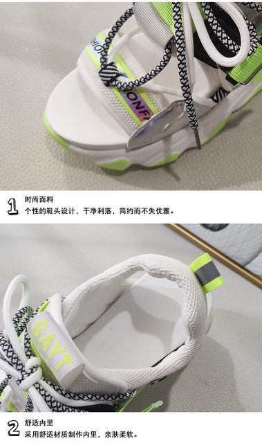 Wakacyjne sandały damskie na koturnie 9 cm - nowa kolekcja platformowych projektantów 2021 - Wianko - 8
