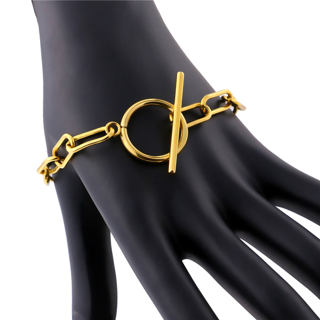 Bransoletka łańcuszkowa ze stali nierdzewnej dla kobiet i mężczyzn – złocona biżuteria ręcznie wykonana, idealny prezent - Wianko - 3