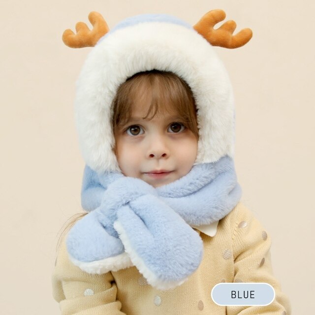 Ciepły pluszowy jednoczęściowy szalik i świąteczna czapka dla niemowląt na jesienno-zimową zimę - Wianko - 6