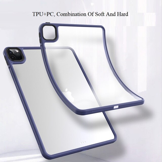 Ochronna obudowa tabletu odporna na wstrząsy z gniazdem na pióro dla iPad Pro 11/12.9 TPU + PC przezroczysta - Wianko - 3